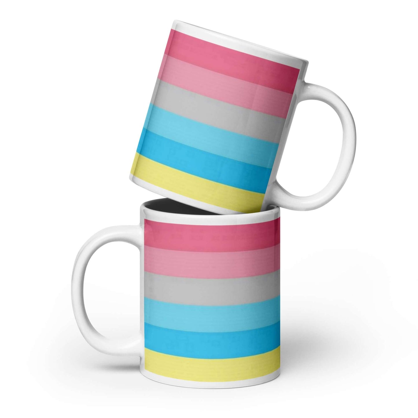 Genderflux Pride Mug featuring colorful stripes, perfect for coffee or tea lovers.
