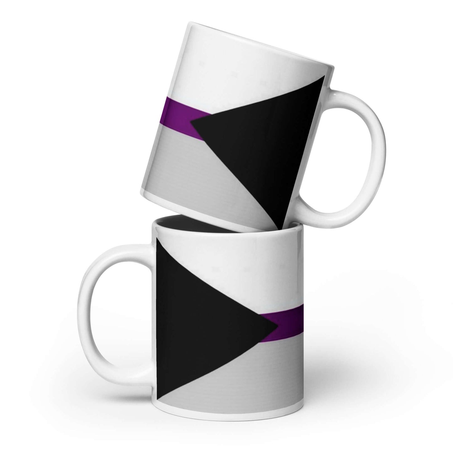 Demisexual Pride Mug featuring a vibrant design with black and purple accents, perfect for any hot beverage.