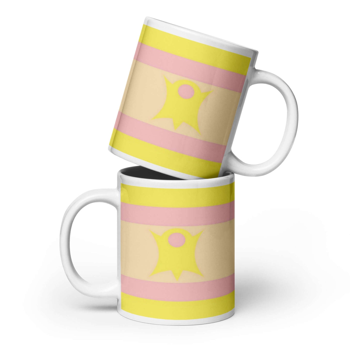Nominsexual Pride Mug featuring vibrant colors and design, perfect for coffee or tea, sturdy ceramic material.