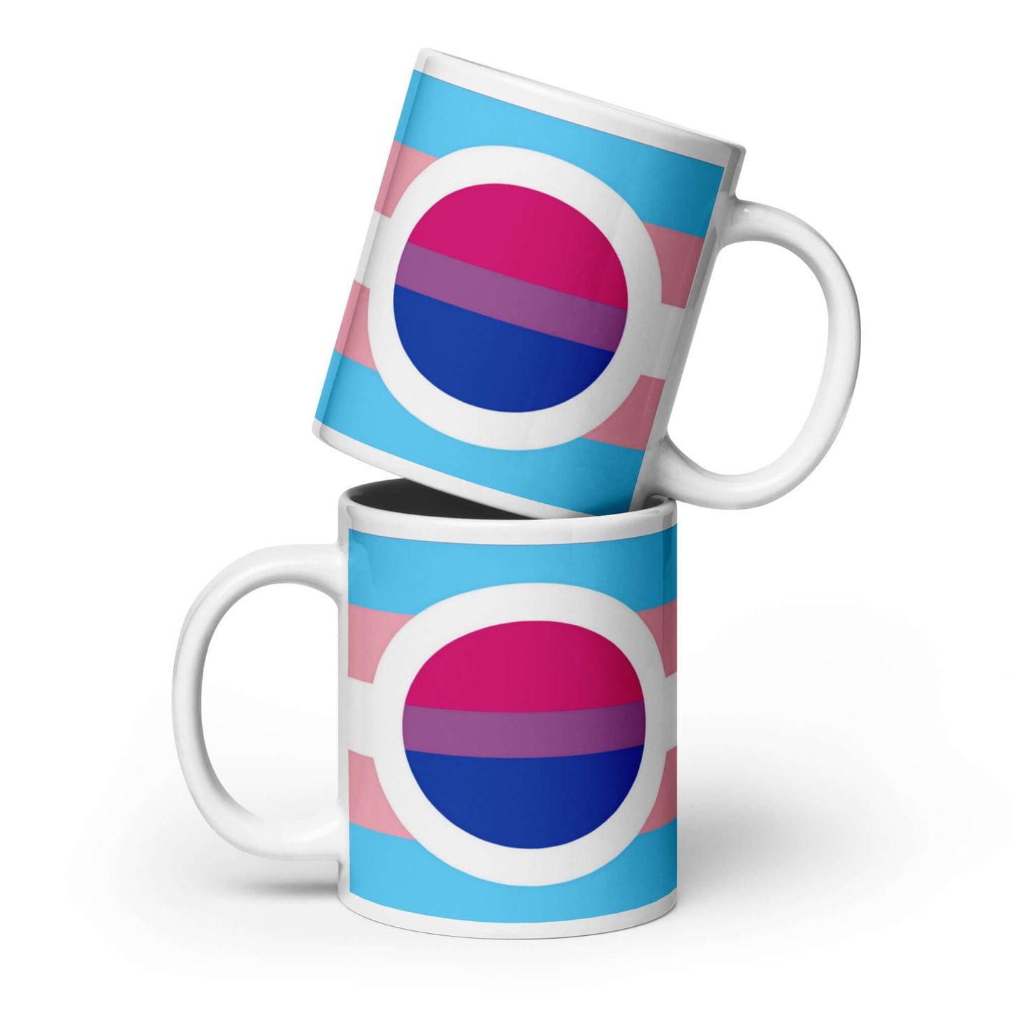 Transgender Bisexual I Pride Mug featuring vibrant colors and patterns, perfect for enjoying your favorite beverages.
