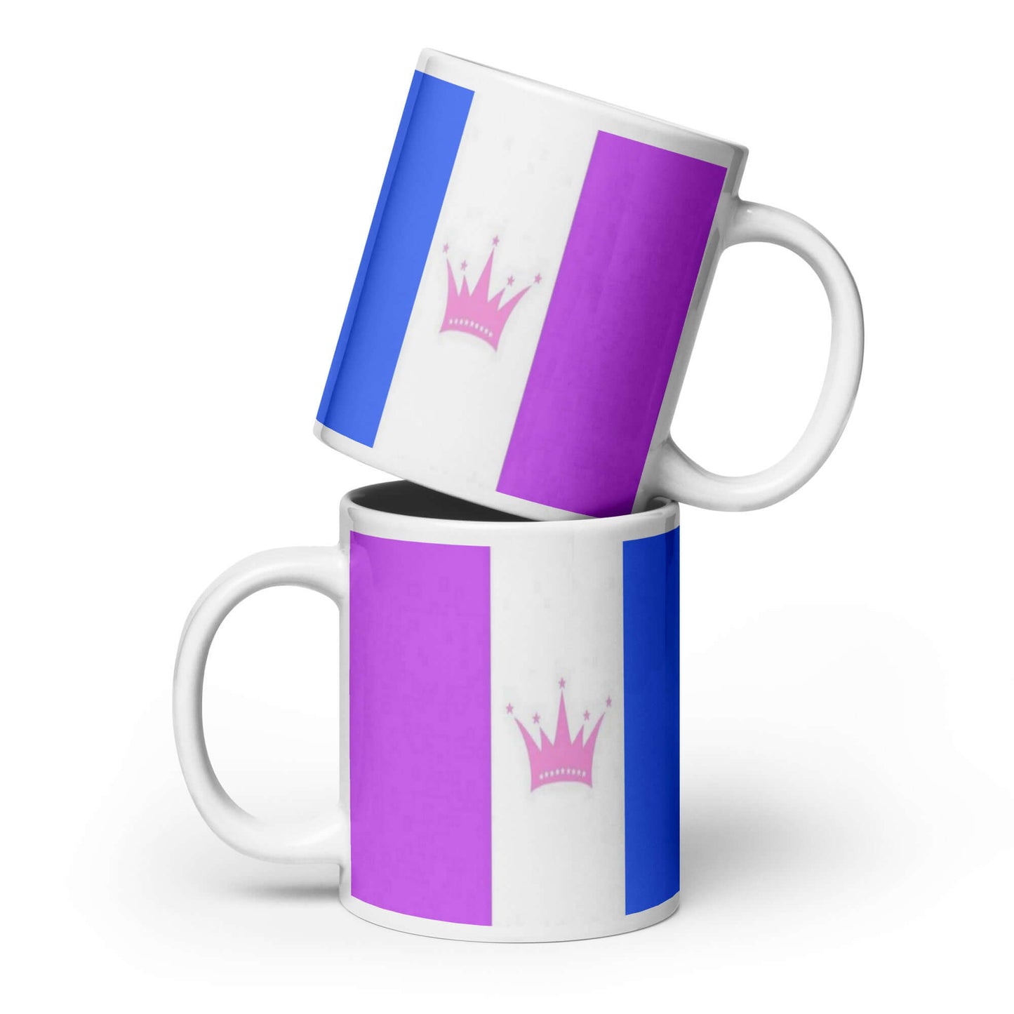Drag Pride Mug featuring vibrant colors and a crown design, ideal for coffee or tea.