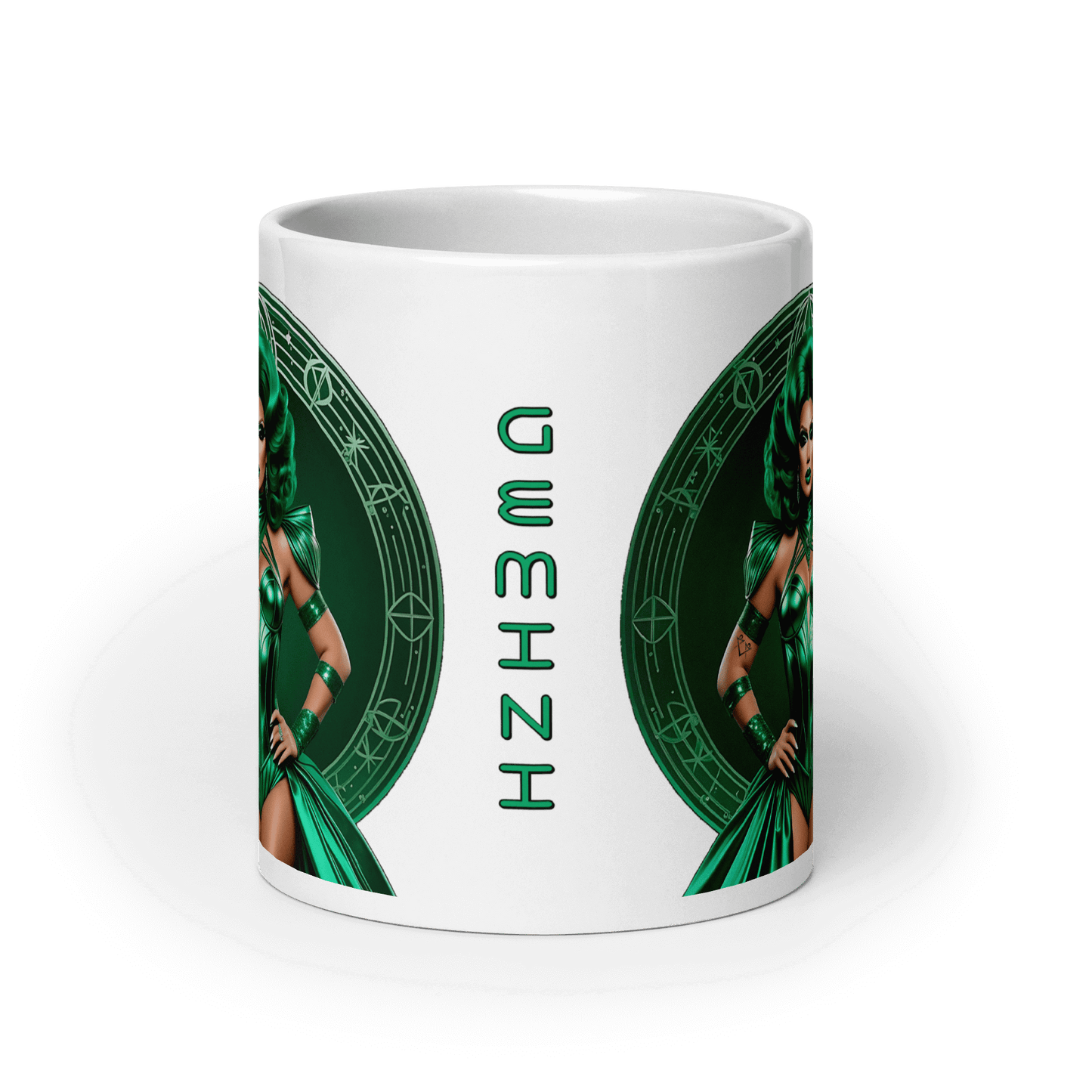 Haus Of Zodiac Mug | Duality Diva (Gemini) featuring vibrant design with the word 'GEMINI' on glossy ceramic.