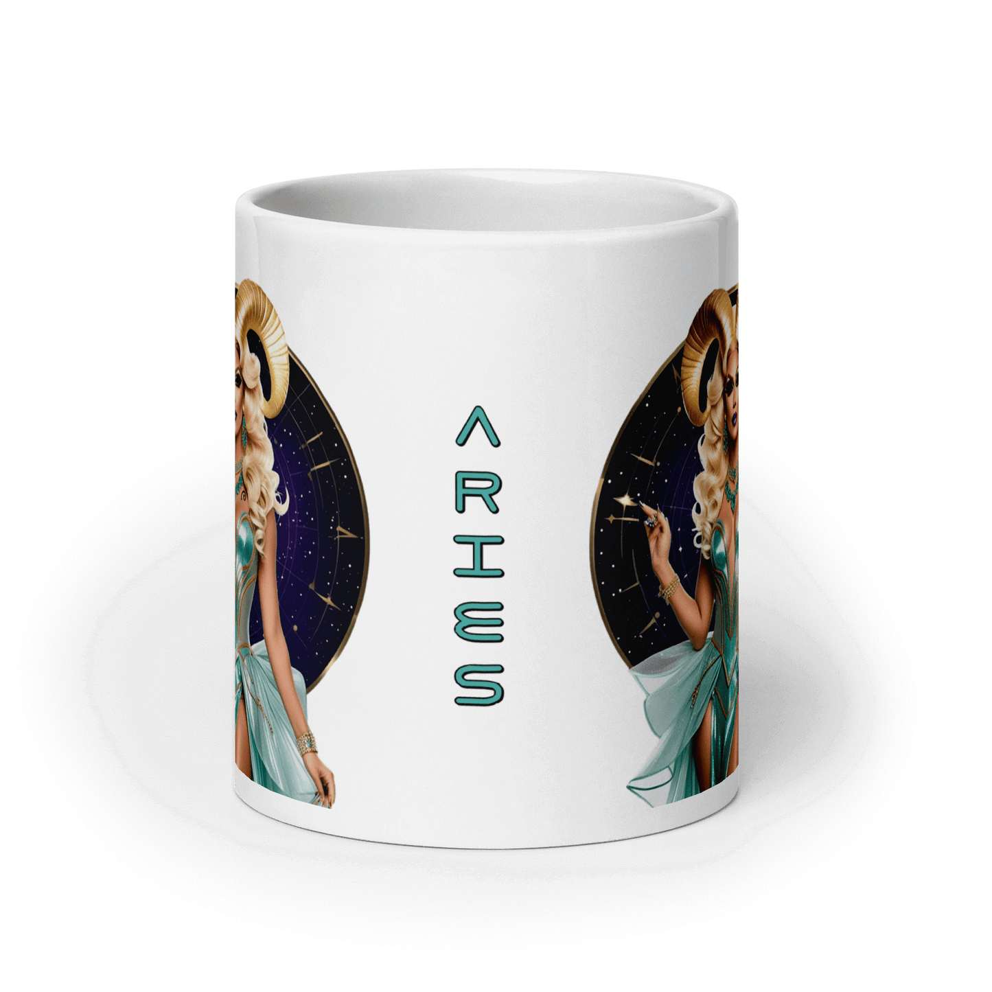 Haus Of Zodiac Mug | Ram-Pagous (Aries) featuring an artistic design of Aries with a glossy finish.