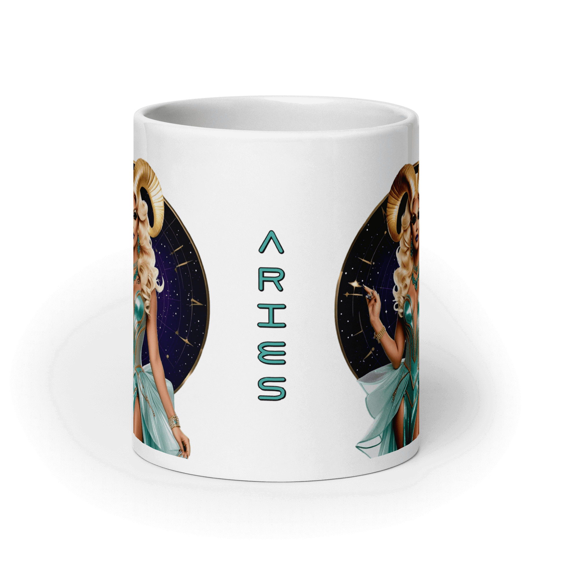 Haus Of Zodiac Mug | Ram-Pagous (Aries) featuring an artistic design of Aries with a glossy finish.