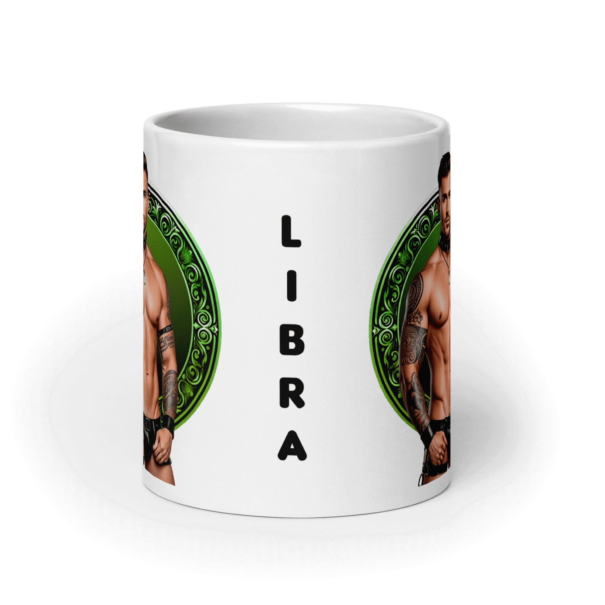 Haus Of Zodiac Mug | Leatherman Pierce (Libra) featuring bold 'LIBRA' print and a striking design.