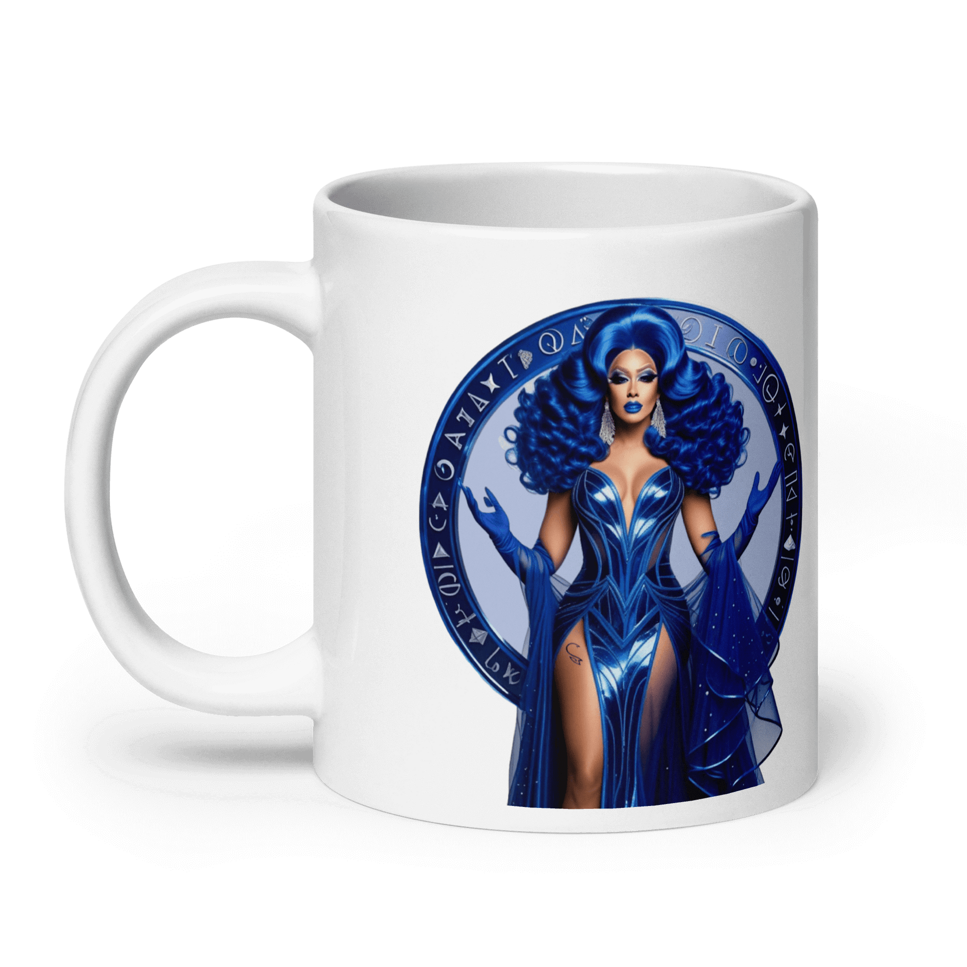 Haus Of Zodiac Mug | Mystic Sting (Scorpio) featuring a stylish design in vibrant blue colors.