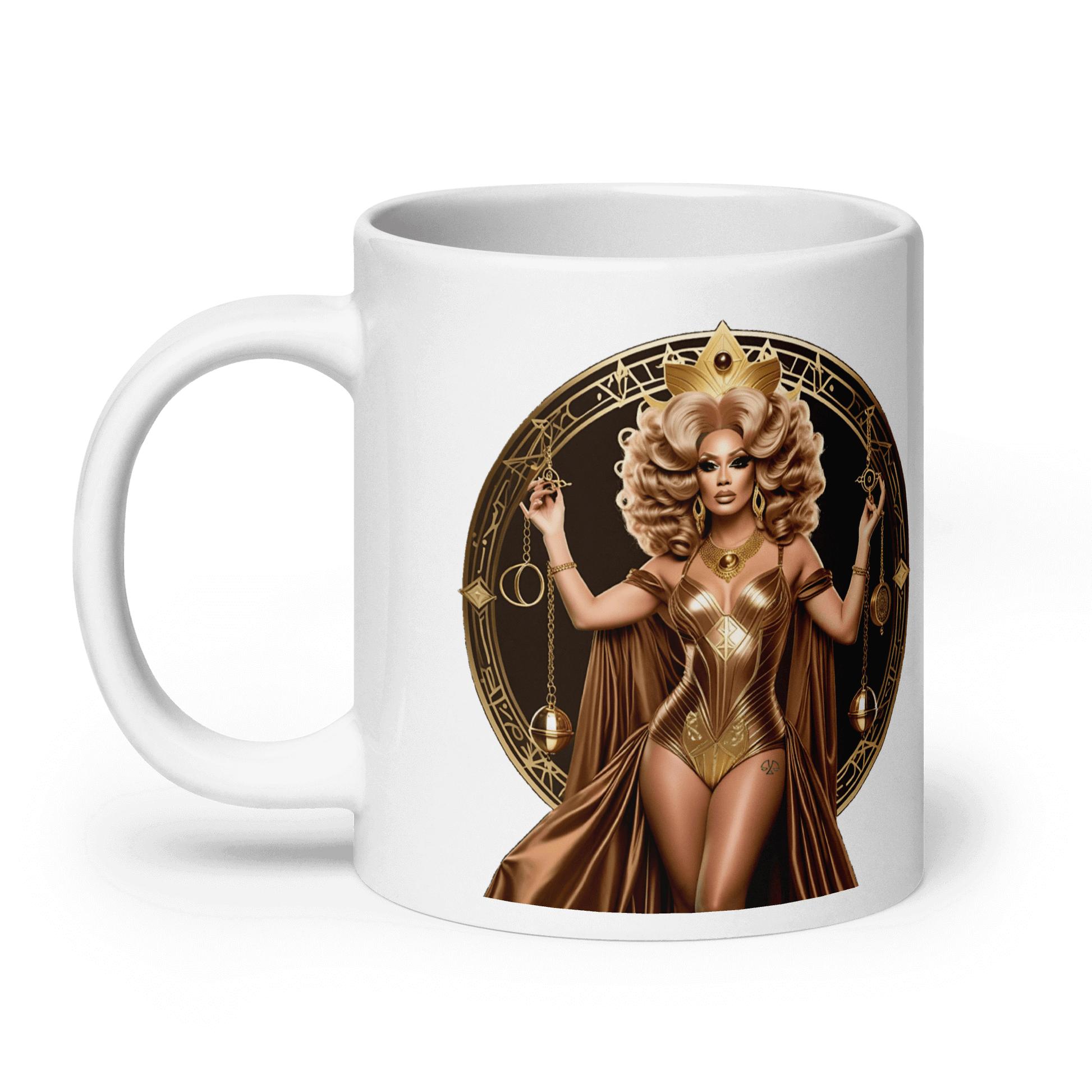 Haus Of Zodiac Mug | Justica Devine (Libra) featuring a glam design and vibrant colors, perfect for coffee or tea.