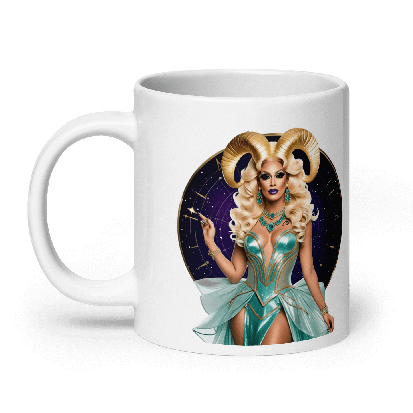 Haus Of Zodiac Mug | Ram-Pagous (Aries) featuring a glamorous design with a celestial theme.