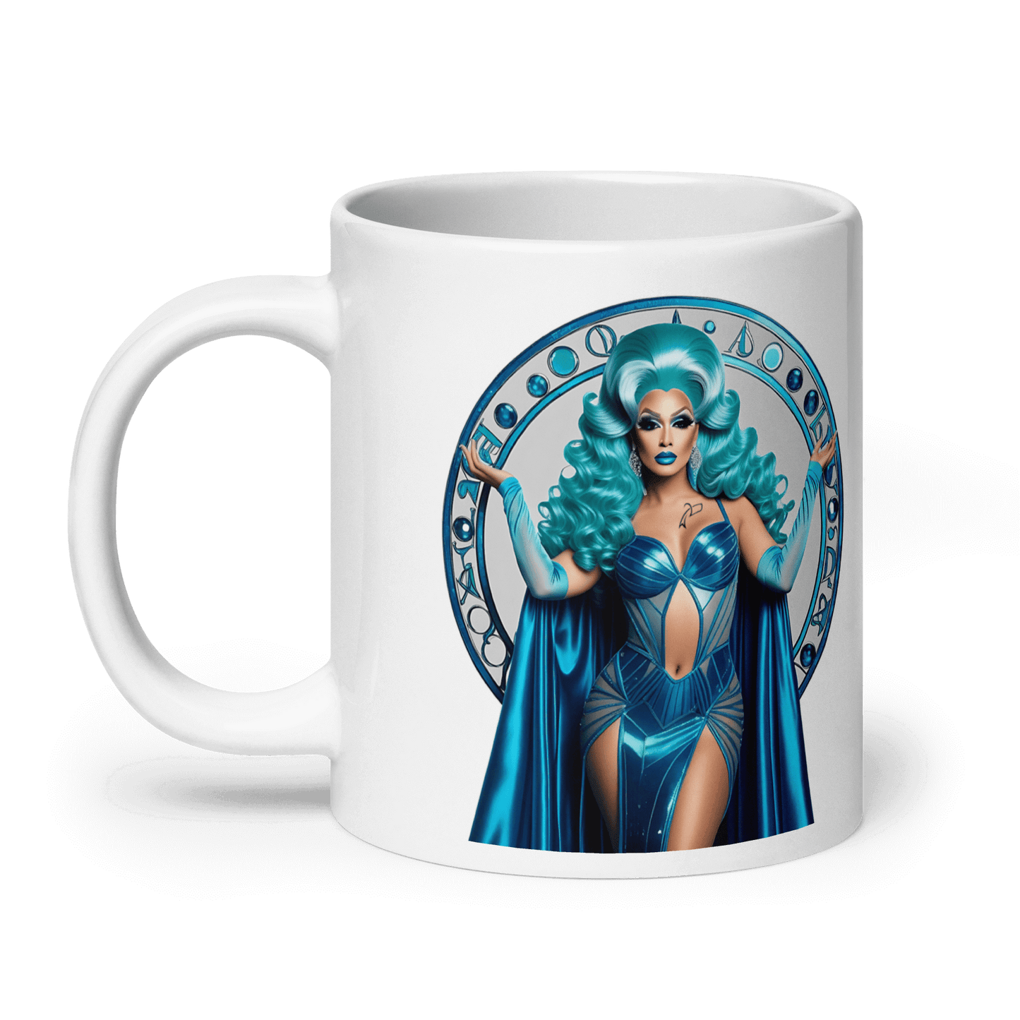 Haus Of Zodiac Mug | Aqua D'Aura (Aquarius) featuring a beautiful aqua-themed design.