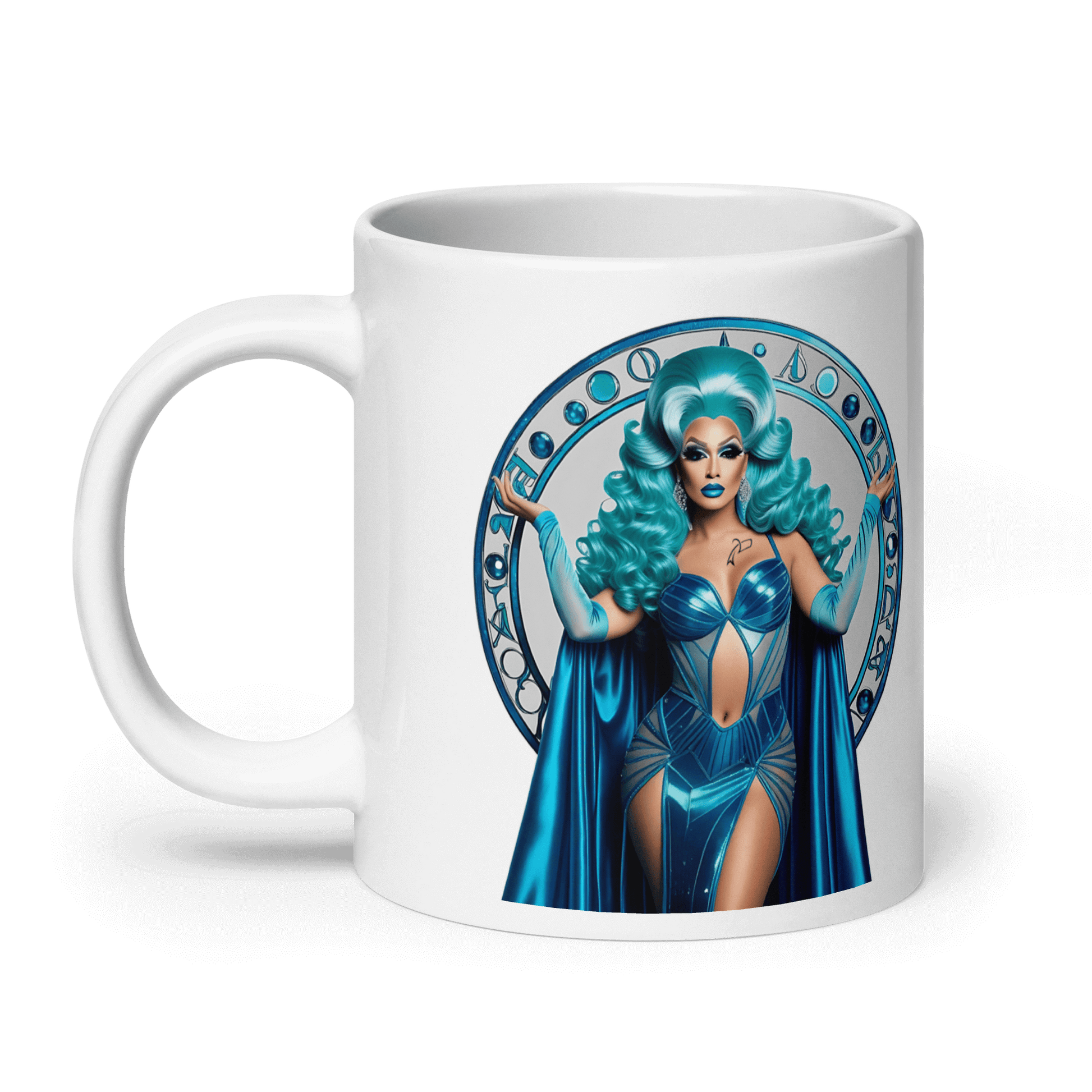 Haus Of Zodiac Mug | Aqua D'Aura (Aquarius) featuring a beautiful aqua-themed design.