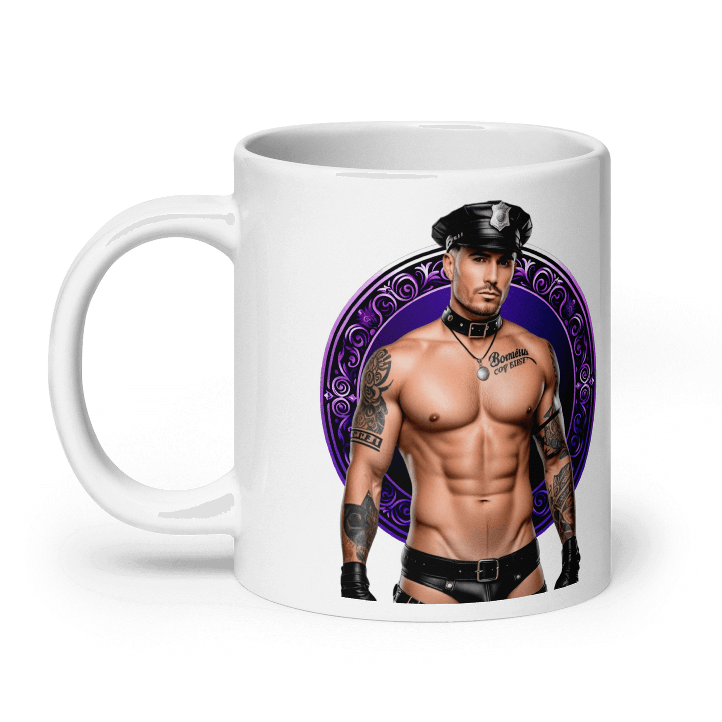 Haus Of Zodiac Mug | Leatherman Kane (Scorpio) featuring a muscular man in leather gear.