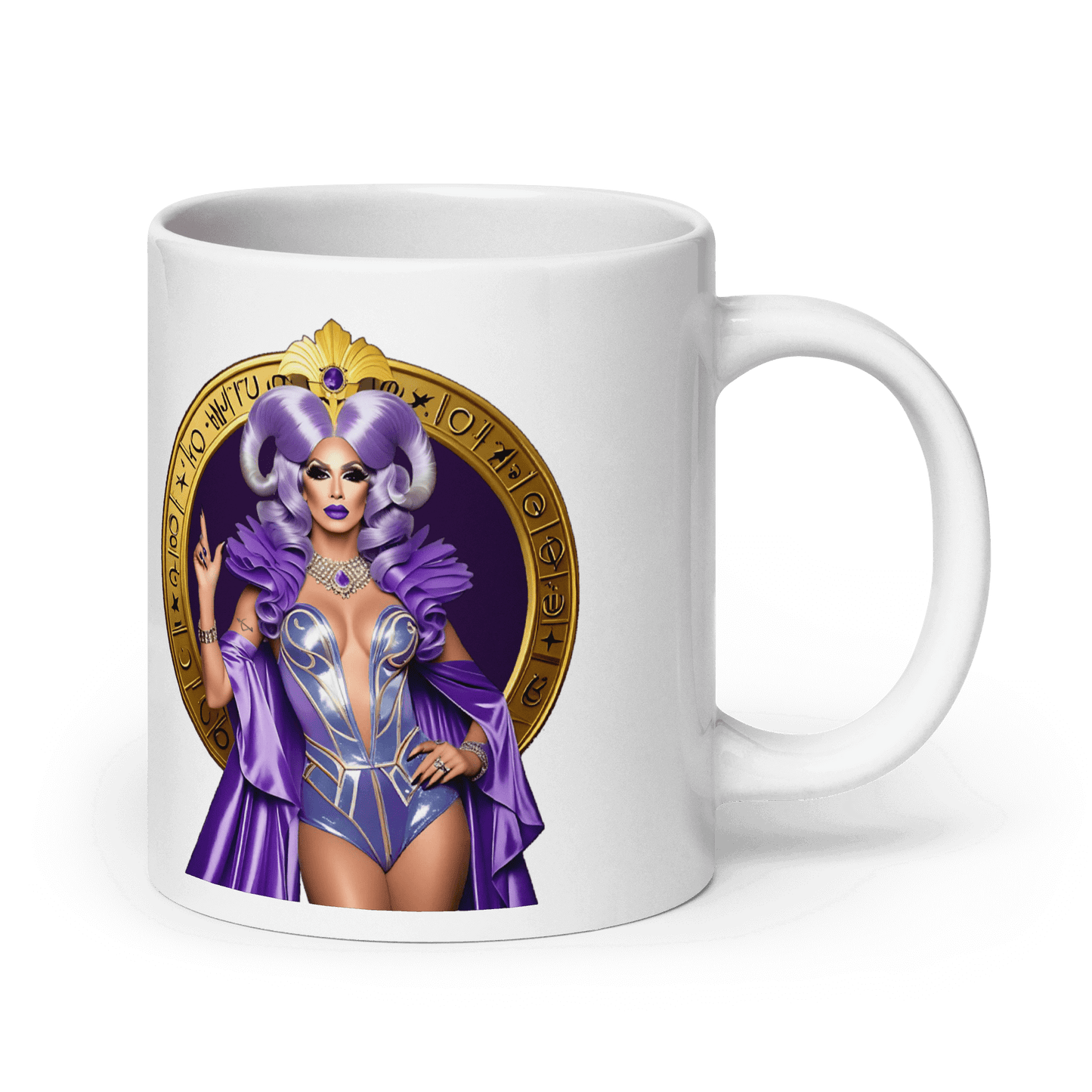 Haus Of Zodiac Mug | Arrow A'Mour (Sagittarius) featuring a stunning design of a glamorous figure.