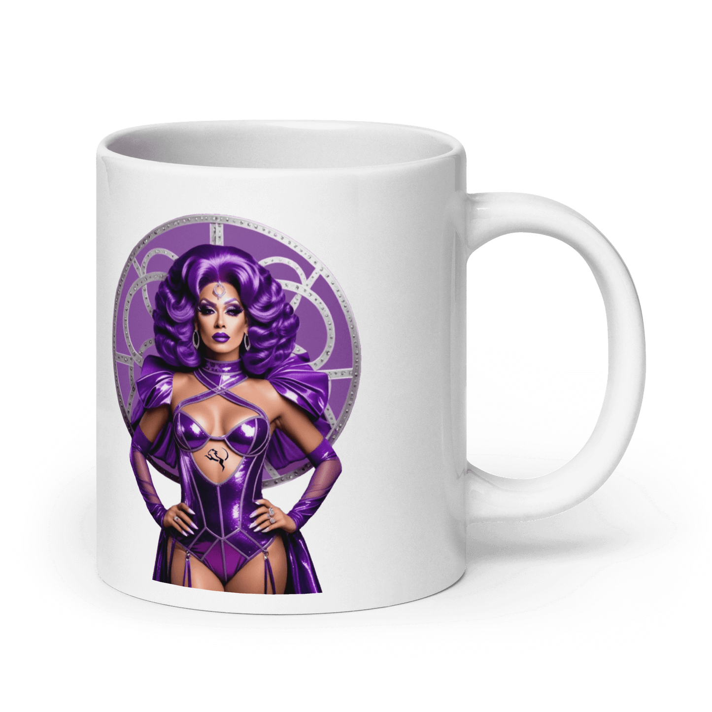 Haus Of Zodiac Mug | Leona Lux (Leo) featuring a vibrant purple design and stylish character print.