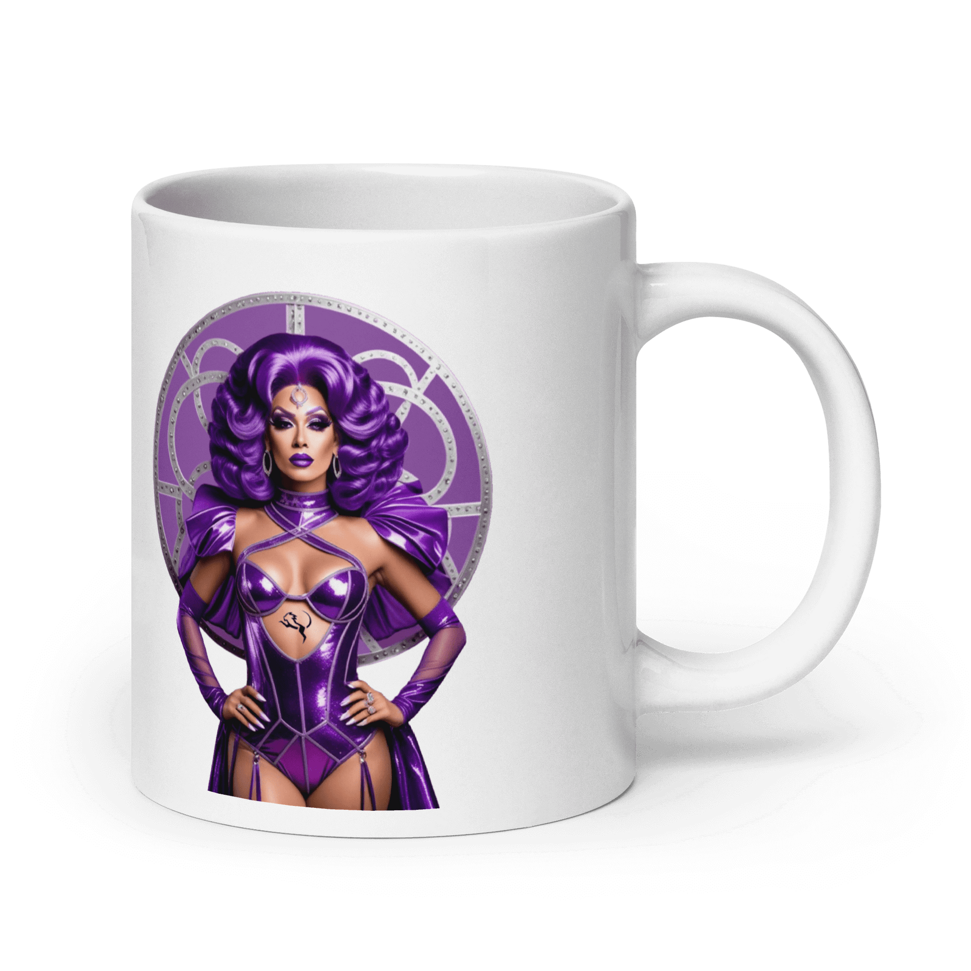 Haus Of Zodiac Mug | Leona Lux (Leo) featuring a vibrant purple design and stylish character print.