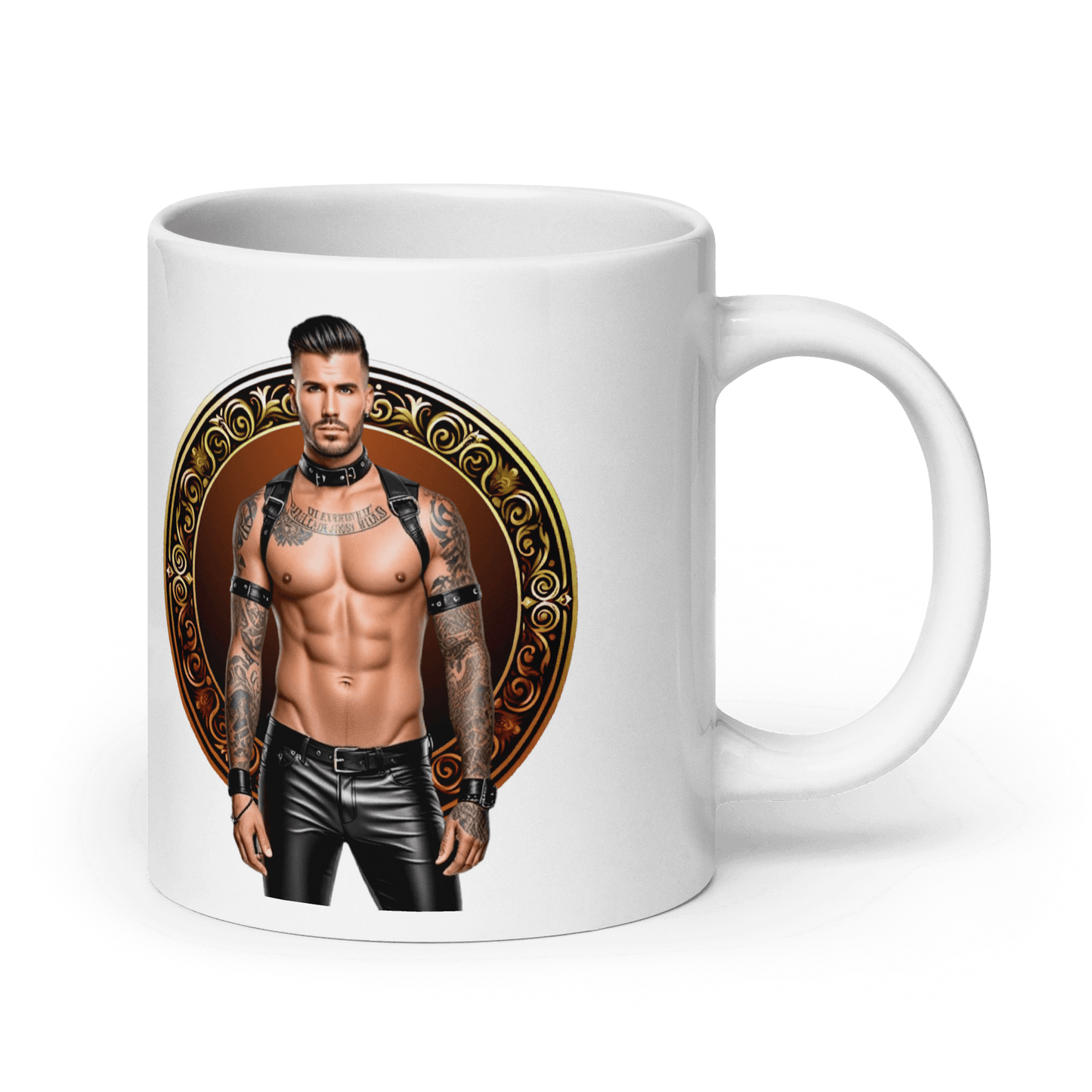 Haus Of Zodiac Mug | Leatherman Rex (Leo) featuring a tattooed man design, perfect for coffee and tea lovers.