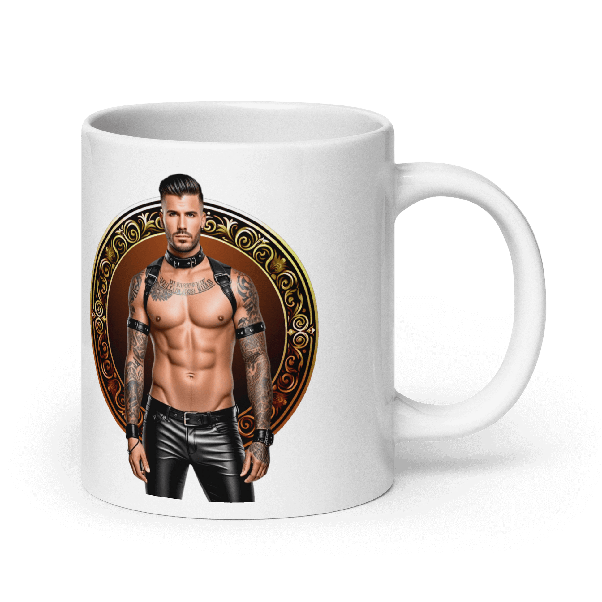 Haus Of Zodiac Mug | Leatherman Rex (Leo) featuring a tattooed man design, perfect for coffee and tea lovers.
